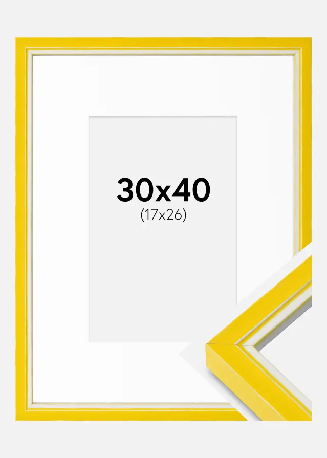 Ram med passepartou Frame Diana Yellow 30x40 cm - Mounts White 18x27 cm