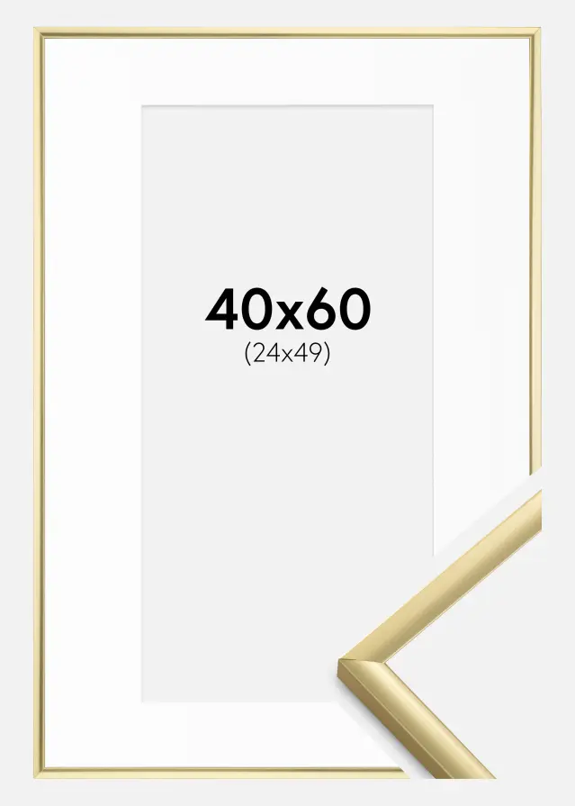 Ram med passepartou Frame New Lifestyle Gold 40x60 cm - Picture Mount White 25x50 cm