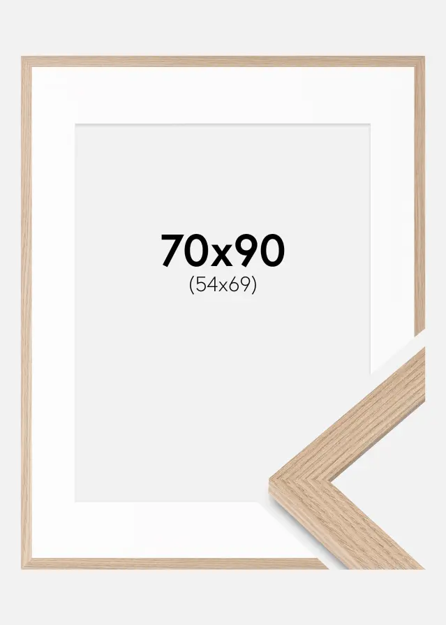 Ram med passepartou Frame BGA Classic Oak 70x90 cm - Mounts White 55x70 cm