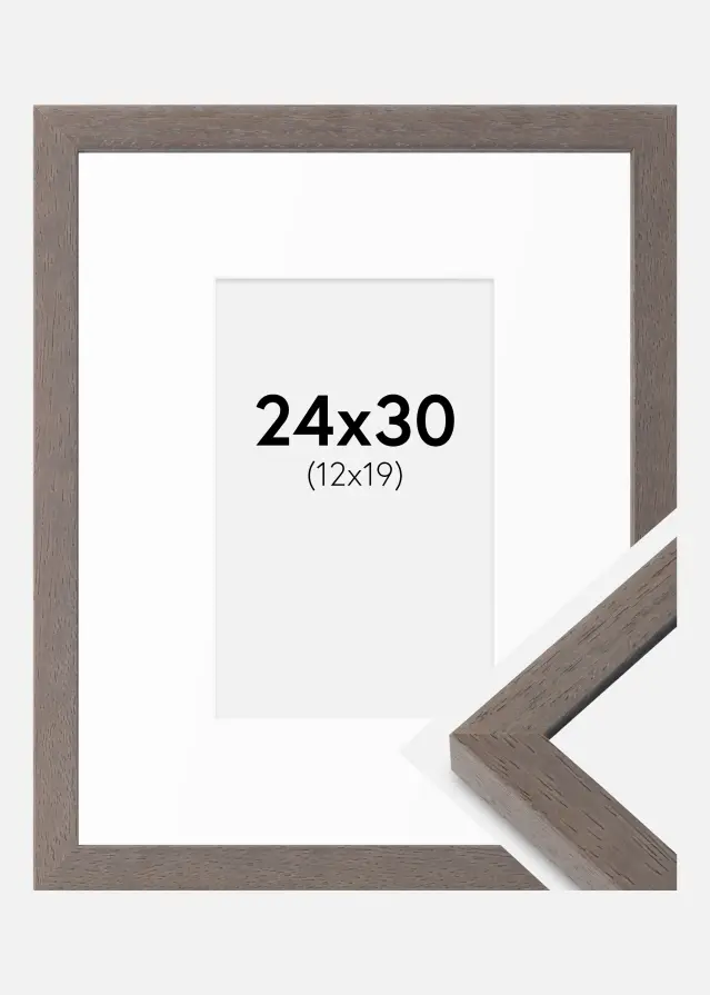 Ram med passepartou Frame Hermes Gray 24x30 cm - Mounts White 13x20 cm