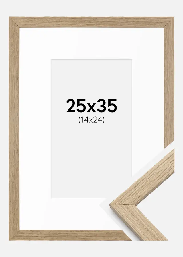 Ram med passepartou Frame Stilren Oak 25x35 cm - Mounts White 15x25 cm
