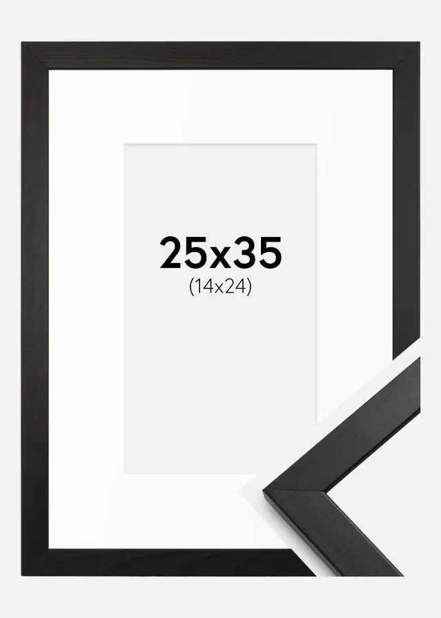 Ram med passepartou Frame Stilren Black 25x35 cm - Mounts White 15x25 cm