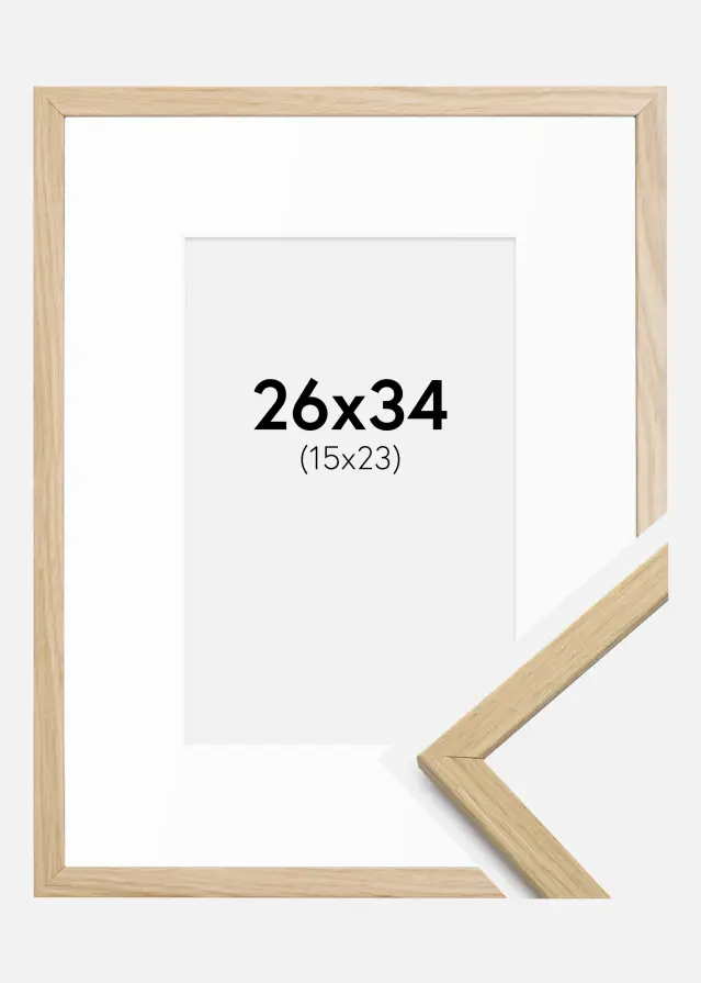 Ram med passepartou Frame Edsbyn Oak 26x34 cm - Mounts White 16x24 cm