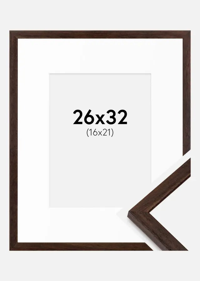 Ram med passepartou Frame Edsbyn Walnut 26x32 cm - Mounts White 17x22 cm
