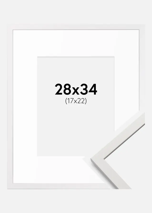 Ram med passepartou Frame Edsbyn White 28x34 cm - Mounts White 18x23 cm
