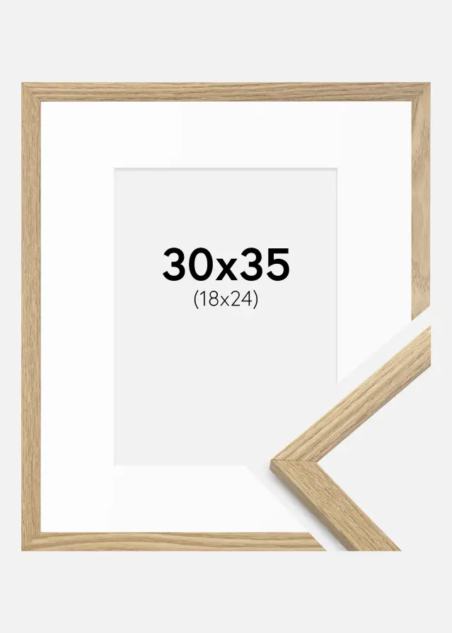 Ram med passepartou Frame Trendy Oak 30x35 cm - Mounts White 19x25 cm