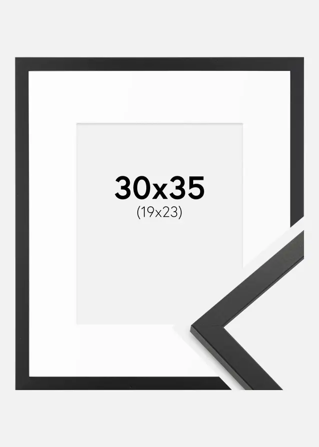 Ram med passepartou Frame Trendy Black 30x35 cm - Mounts White 20x24 cm