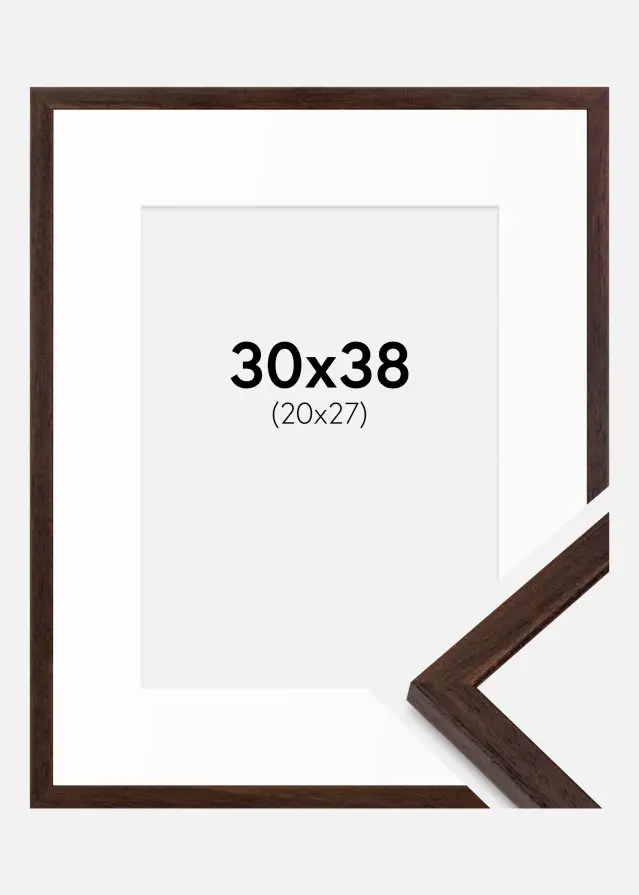 Ram med passepartou Frame Edsbyn Walnut 30x38 cm - Mounts White 21x28 cm
