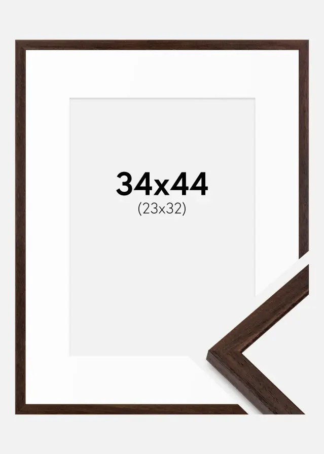 Ram med passepartou Frame Edsbyn Walnut 34x44 cm - Mounts White 24x33 cm