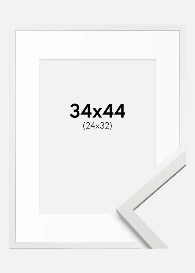 Ram med passepartou Frame Edsbyn White 34x44 cm - Mounts White 25x33 cm