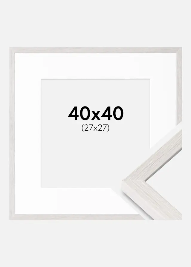 Ram med passepartou Frame Ares White Oak 40x40 cm - Mounts White 28x28 cm