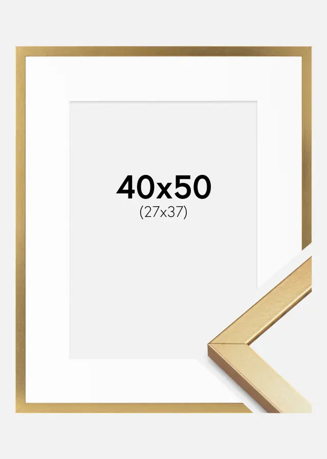 Ram med passepartou Frame Minerva Gold 40x50 cm - Mounts White 28x38 cm