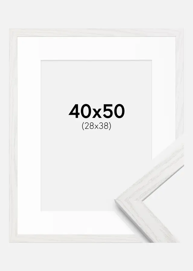 Ram med passepartou Frame Stilren White Oak 40x50 cm - Mounts White 29x39 cm