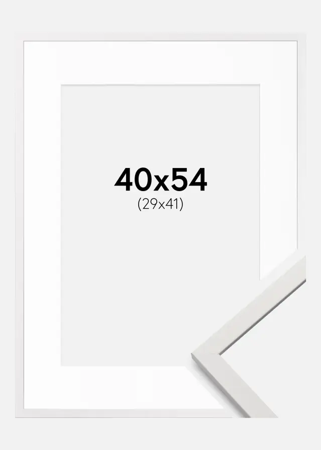 Ram med passepartou Frame Edsbyn White 40x54 cm - Mounts White 30x42 cm