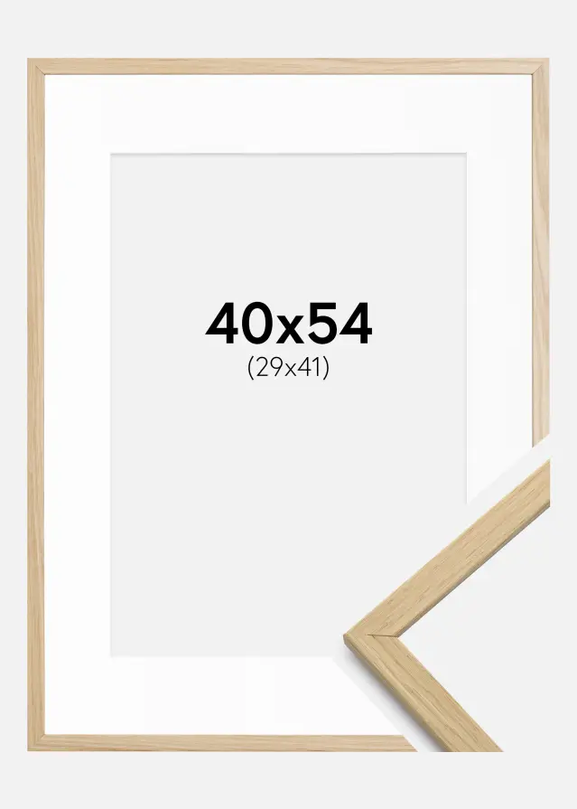 Ram med passepartou Frame Edsbyn Oak 40x54 cm - Mounts White 30x42 cm