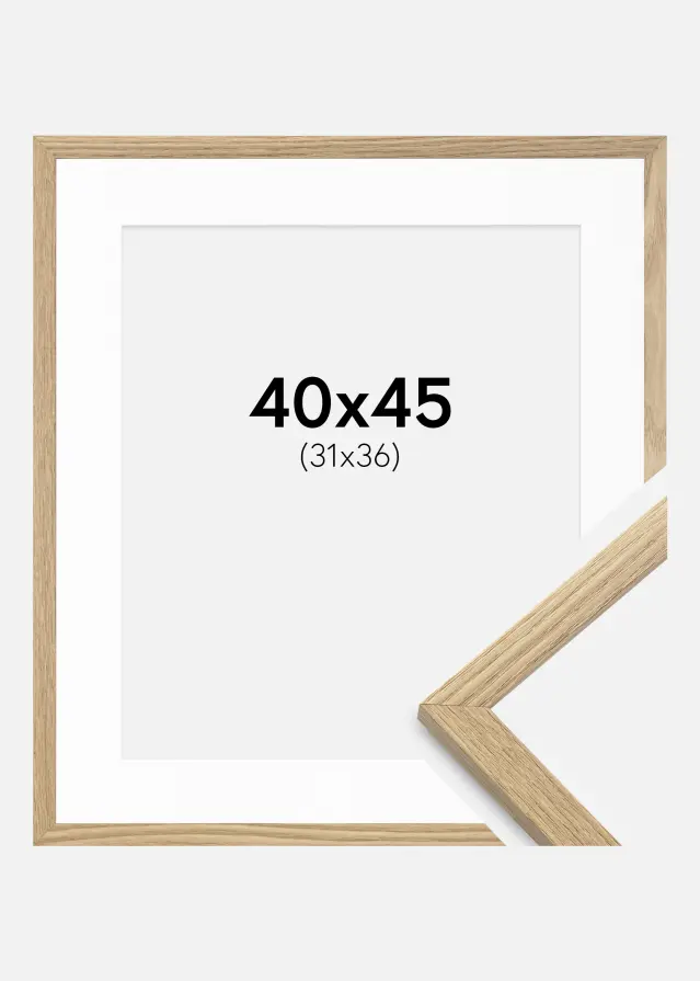Ram med passepartou Frame Trendy Oak 40x45 cm - Mounts White 32x37 cm