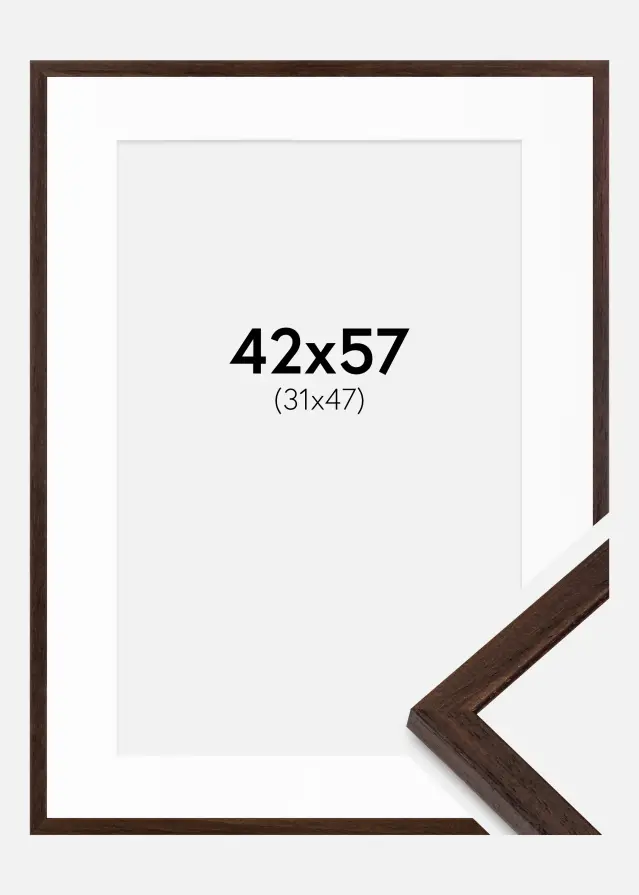 Ram med passepartou Frame Edsbyn Walnut 42x57 cm - Mounts White 32x48 cm