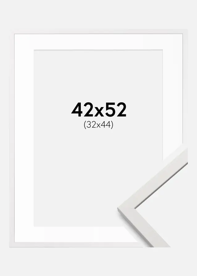 Ram med passepartou Frame Edsbyn White 42x52 cm - Mounts White 33x45 cm