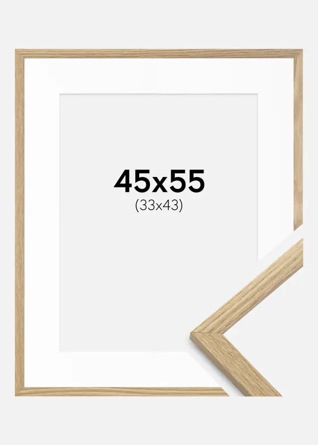 Ram med passepartou Frame Trendy Oak 45x55 cm - Mounts White 34x44 cm