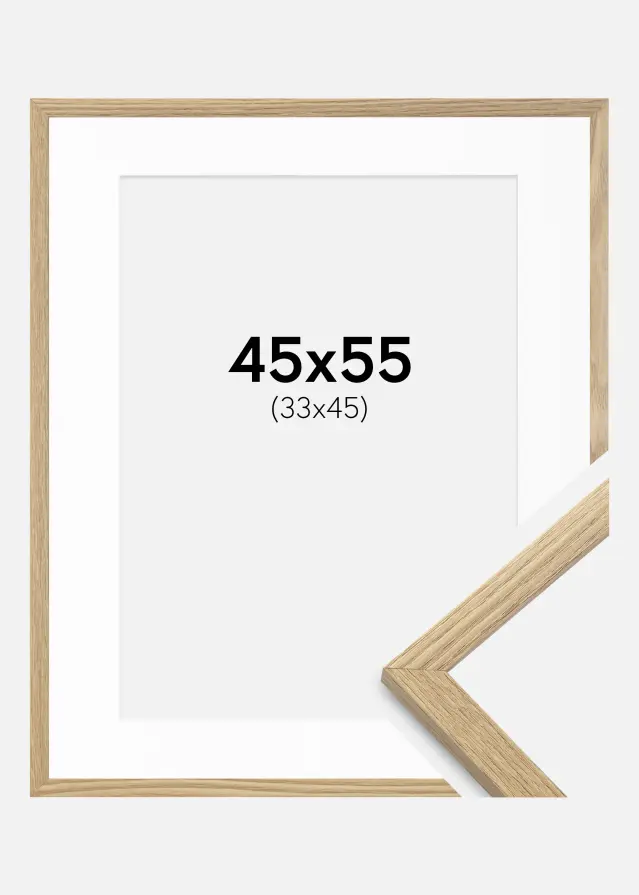 Ram med passepartou Frame Trendy Oak 45x55 cm - Mounts White 34x46 cm
