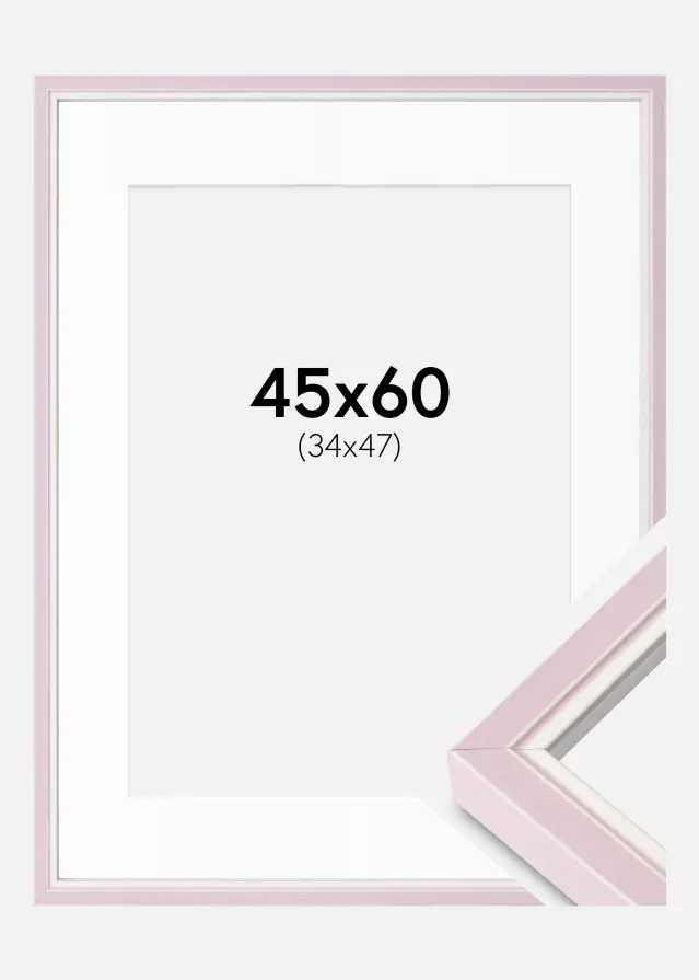 Ram med passepartou Frame Diana Pink 45x60 cm - Mounts White 35x48 cm