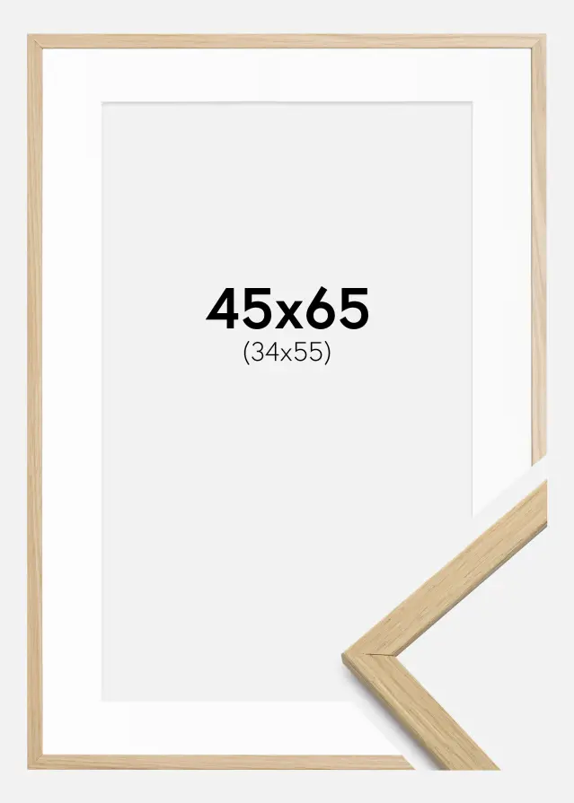 Ram med passepartou Frame Edsbyn Oak 45x65 cm - Mounts White 35x56 cm