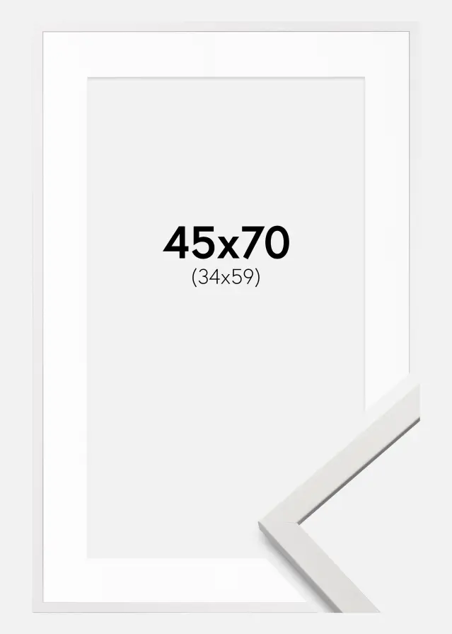 Ram med passepartou Frame Edsbyn White 45x70 cm - Mounts White 35x60 cm