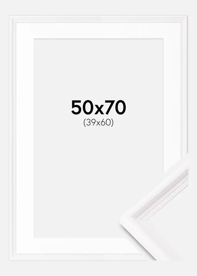 Ram med passepartou Frame Gala White 50x70 cm - Mounts White 40x61 cm