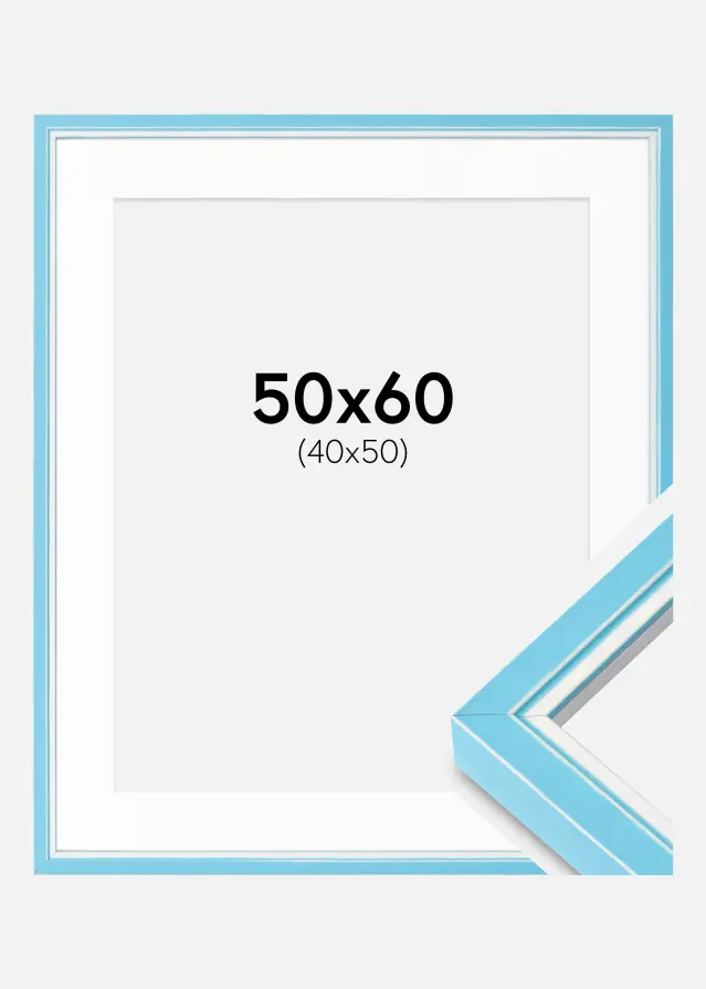 Ram med passepartou Frame Diana Light Blue 50x60 cm - Mounts White 41x51 cm