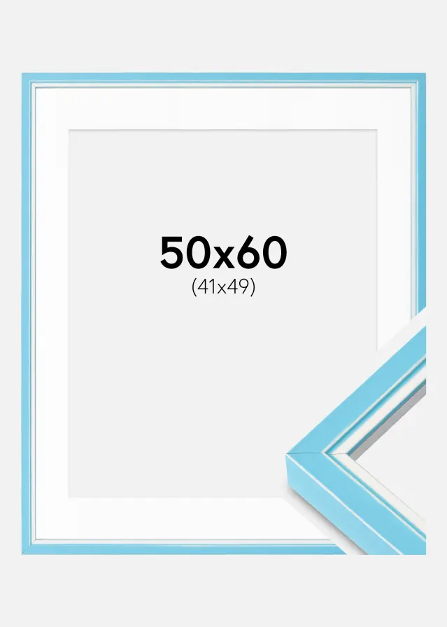 Ram med passepartou Frame Diana Light Blue 50x60 cm - Mounts White 42x50 cm