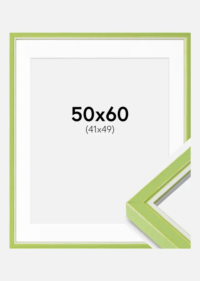 Ram med passepartou Frame Diana Light Green 50x60 cm - Mounts White 42x50 cm