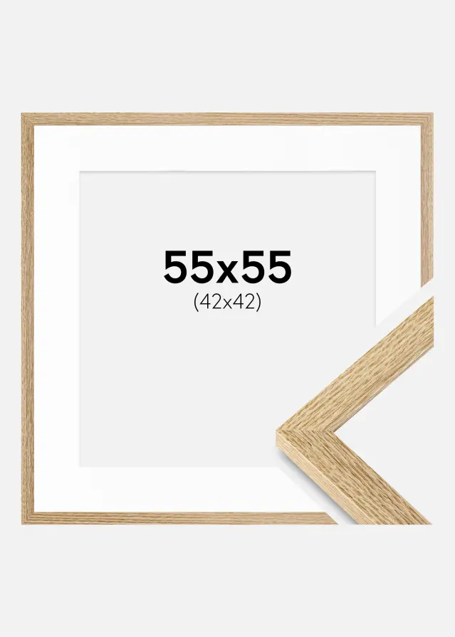 Ram med passepartou Frame Selection Oak 55x55 cm - Mounts White 43x43 cm