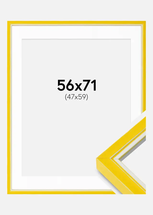 Ram med passepartou Frame Diana Yellow 56x71 cm - Mounts White 48x60 cm
