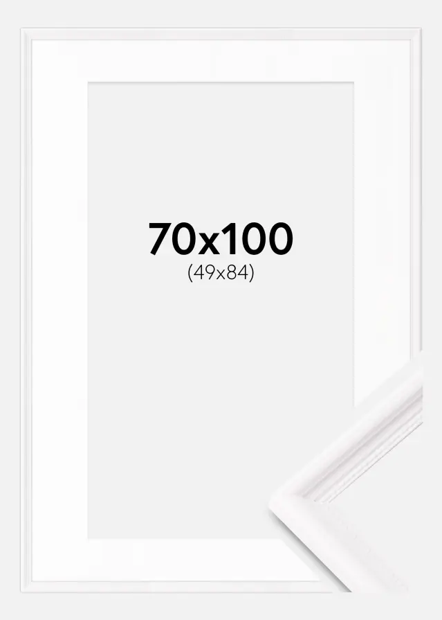 Ram med passepartou Frame Gala White 70x100 cm - Mounts White 50x85 cm