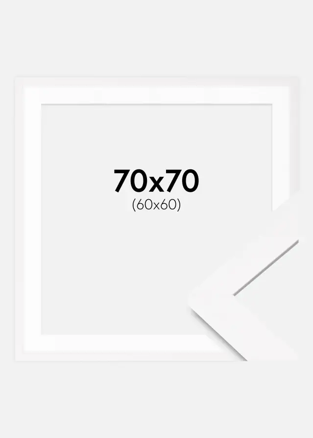 Ram med passepartou Frame BGA Classic White 70x70 cm - Mounts White 61x61 cm