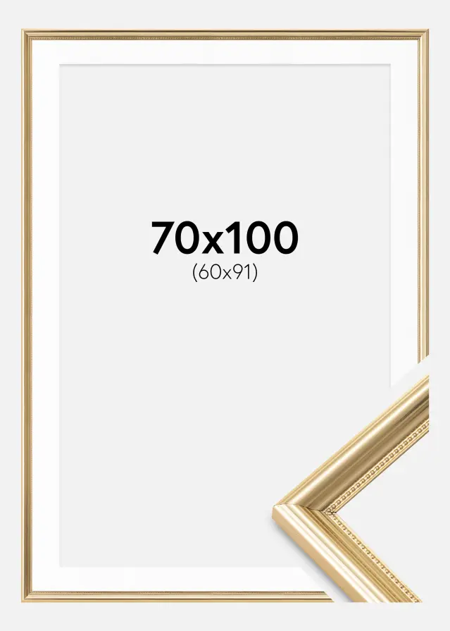 Ram med passepartou Frame Gala Gold 70x100 cm - Mounts White 61x92 cm