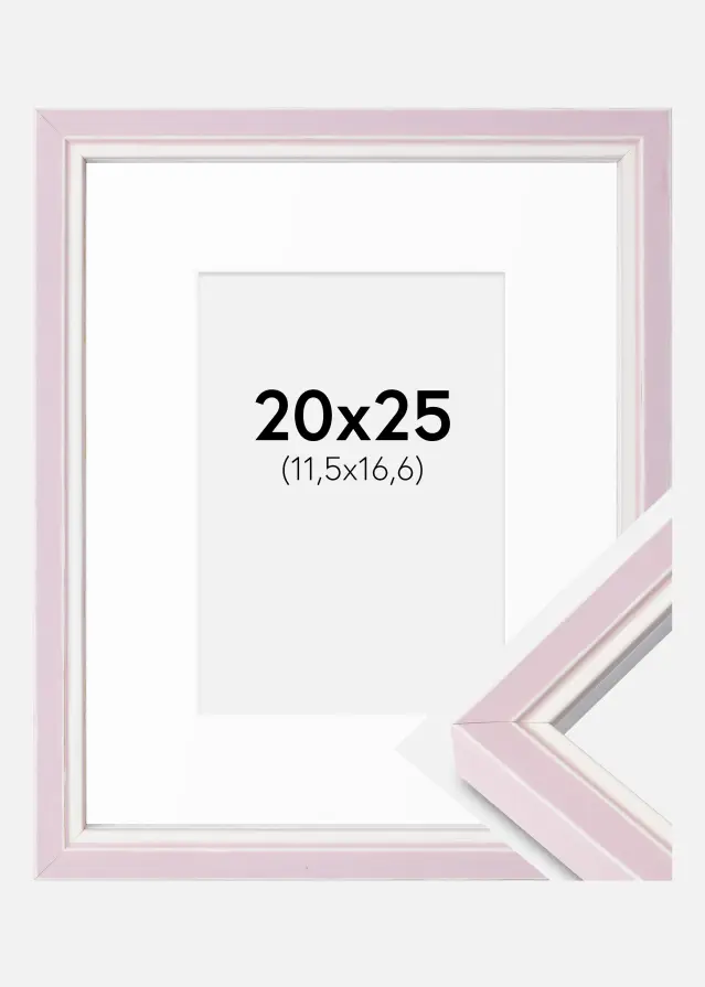 Ram med passepartou Frame Diana Pink 20x25 cm - Mounts White B6 125x176 mm