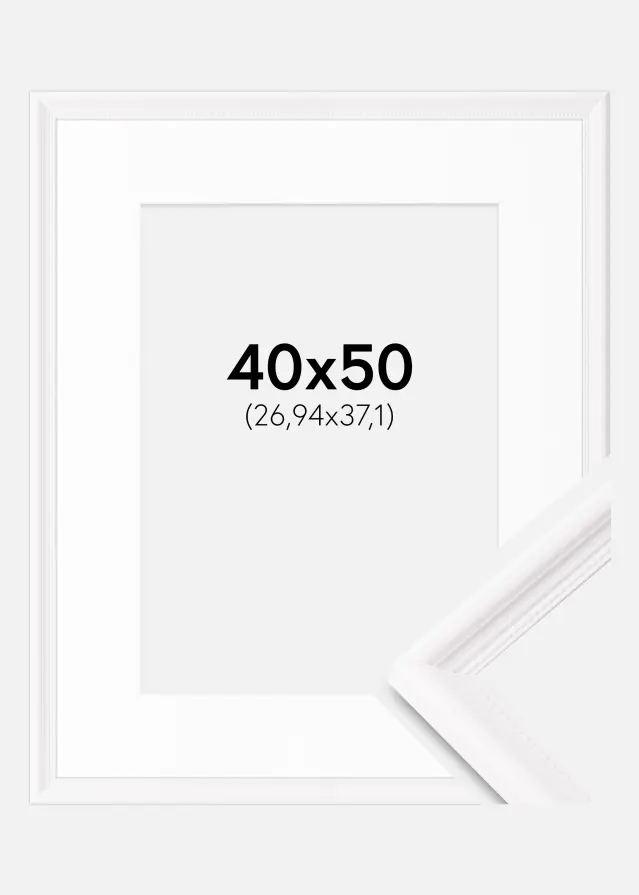 Ram med passepartou Frame Gala White 40x50 cm - Mounts White 11x15 inches