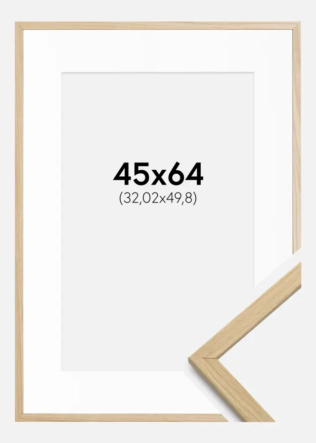 Ram med passepartou Frame Edsbyn Oak 45x64 cm - Mounts White 13x20 inches