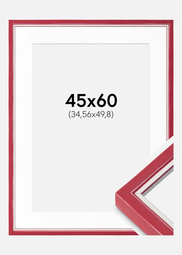 Ram med passepartou Frame Diana Red 45x60 cm - Mounts White 14x20 inches