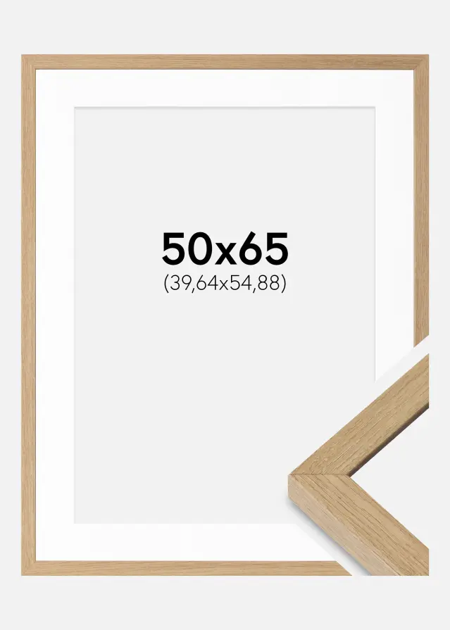 Ram med passepartou Frame Hermes Natural Oak 50x65 cm - Mounts White 16x22 inches