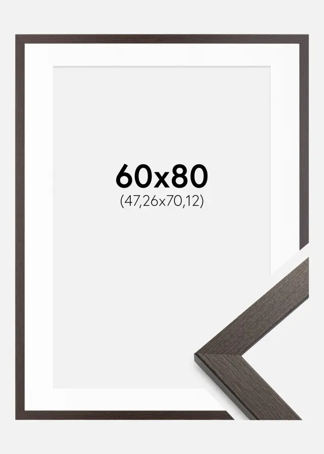Ram med passepartou Frame Stilren Wenge 60x80 cm - Mounts White 19x28 inches