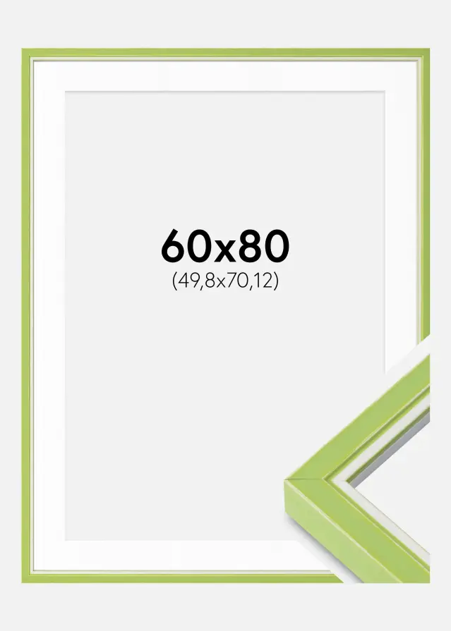 Ram med passepartou Frame Diana Light Green 60x80 cm - Mounts White 20x28 inches