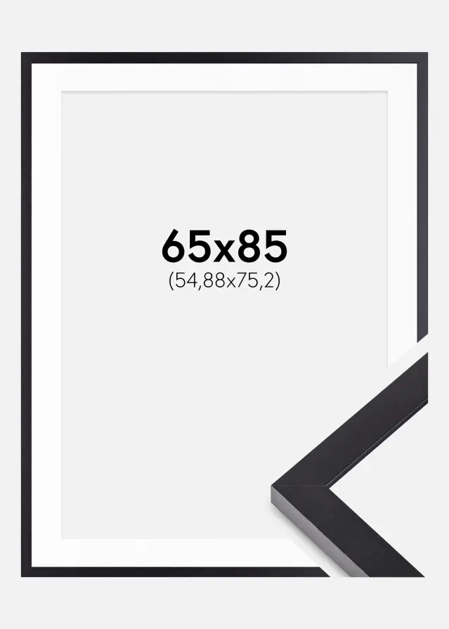 Ram med passepartou Frame Selection Black 65x85 cm - Mounts White 22x30 inches