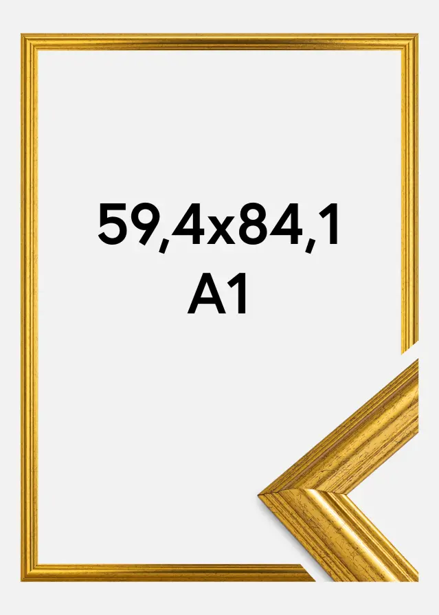 Jämtlands Ramfabrik Frame Västkusten Acrylic glass Gold 59.4x84 cm (A1)