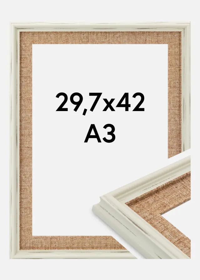 Jämtlands Ramfabrik Frame Sandweave Acrylic Glass White 29.7x42 cm (A3)