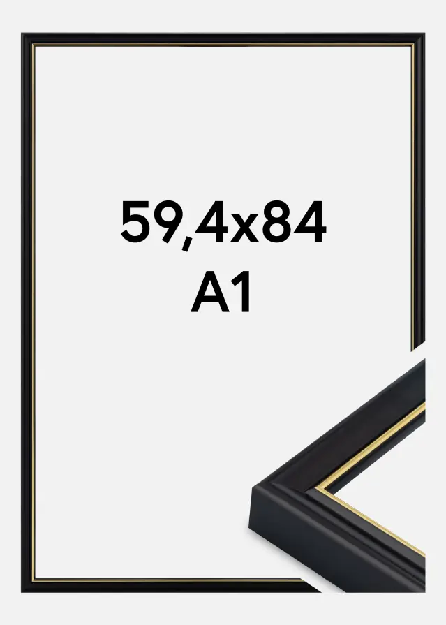 Jämtlands Ramfabrik Frame Canterbury Acrylic Glass Black 59.4x84 cm (A1)