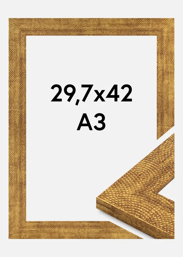 Jämtlands Ramfabrik Frame Linea Acrylic Glass Gold 29.7x42 cm (A3)