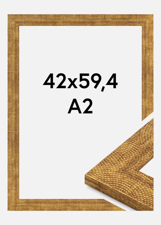 Jämtlands Ramfabrik Frame Linea Acrylic Glass Gold 42x59.4 cm (A2)