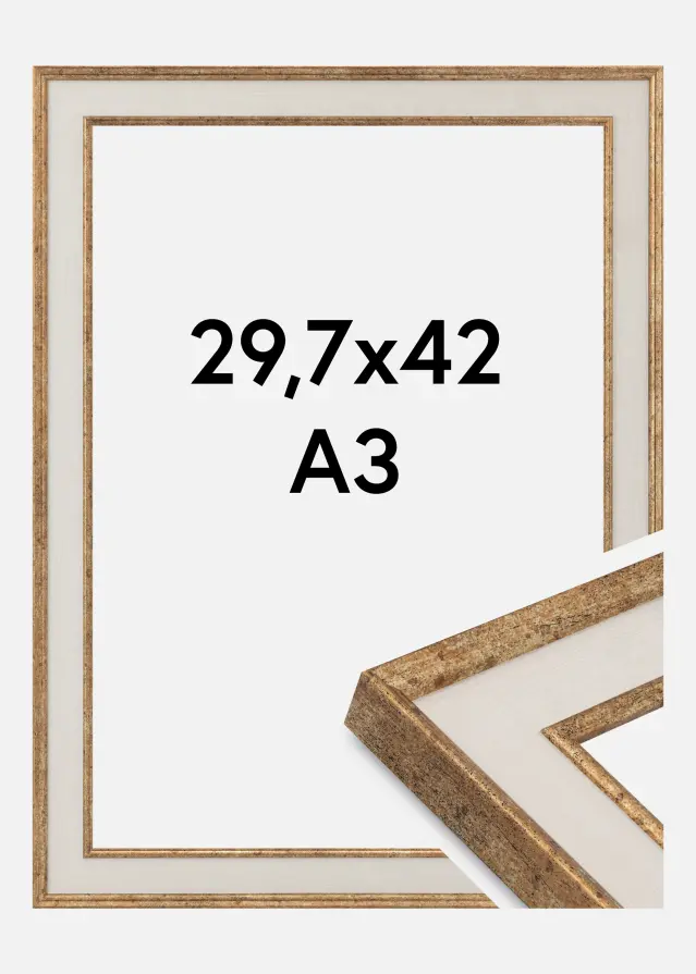 Jämtlands Ramfabrik Frame Dolly Acrylic Glass Gold 29.7x42 cm (A3)